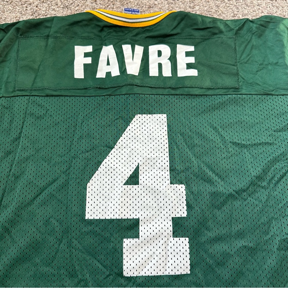 Vintage Brett Favre Green Bay Packers NFL Football Champion Jersey Mens Size 48 - Picture 10 of 10